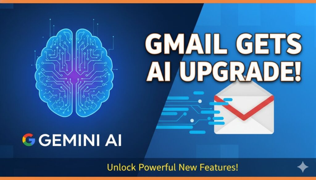 Gmail ऐप में Gemini AI फीचर्स दिखाते हुए स्क्रीनशॉट