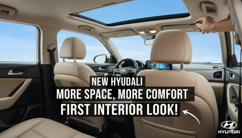 नई जनरेशन Hyundai Creta इंटीरियर स्पाई शॉट दिखाते हुए रियर सीट्स में बढ़ा स्पेस और एडजस्टेबल हेडरेस्ट