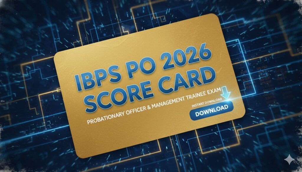 IBPS PO स्कोरकार्ड डाउनलोड पेज का स्क्रीनशॉट.