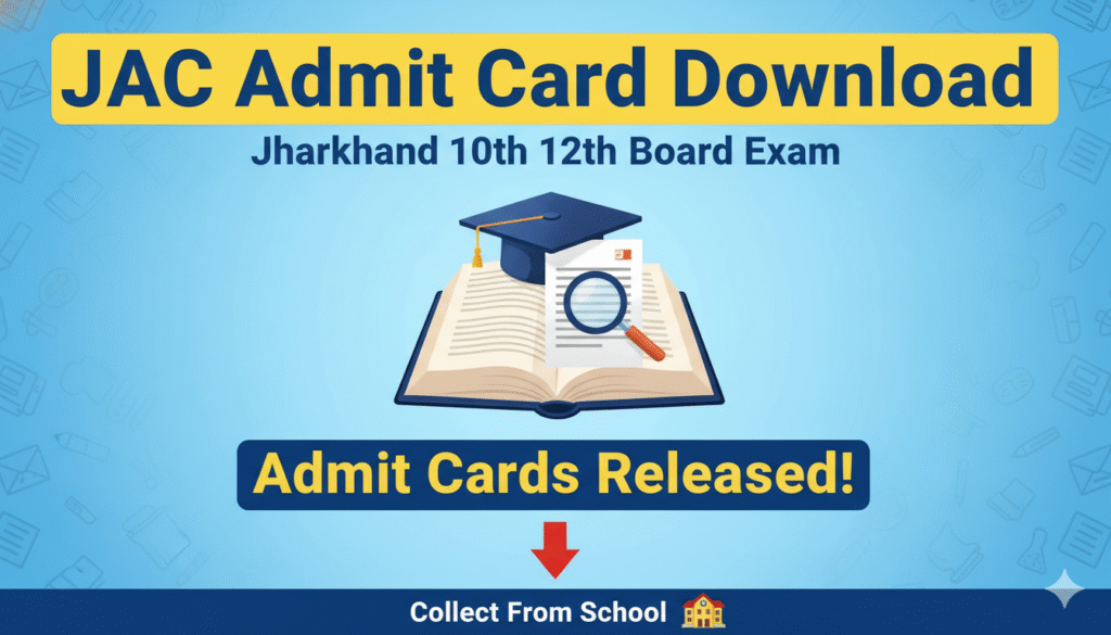 Jharkhand Academic Council admit card for 10th and 12th board exams 2026.