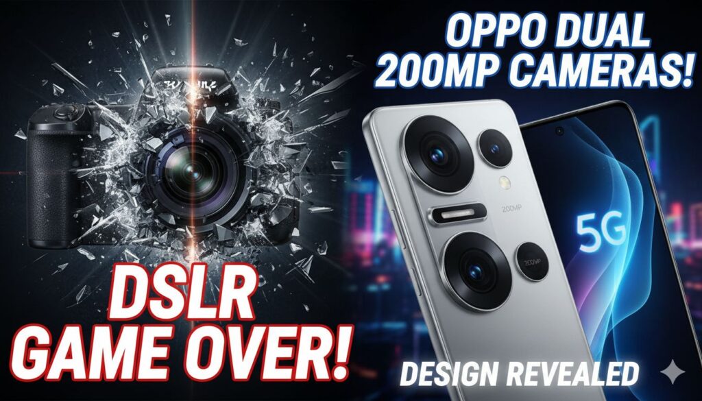 Oppo Find X9 Ultra का लीक डिजाइन दो 200MP कैमरा के साथ।