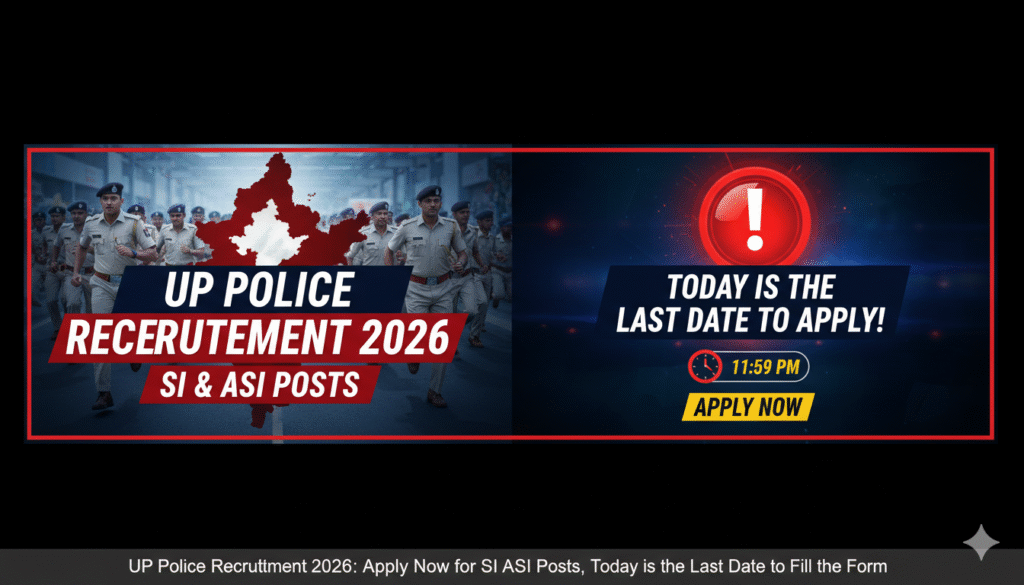 यूपी पुलिस SI और ASI भर्ती 2026 के लिए ऑनलाइन आवेदन फॉर्म।