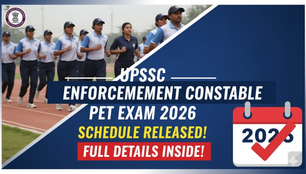 UPSSSC Enforcement Constable PET Exam candidates preparing for physical test
