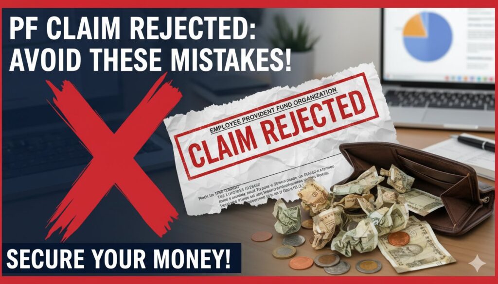 पीएफ क्लेम रिजेक्ट होने से बचने के टिप्स दिखाती इमेज