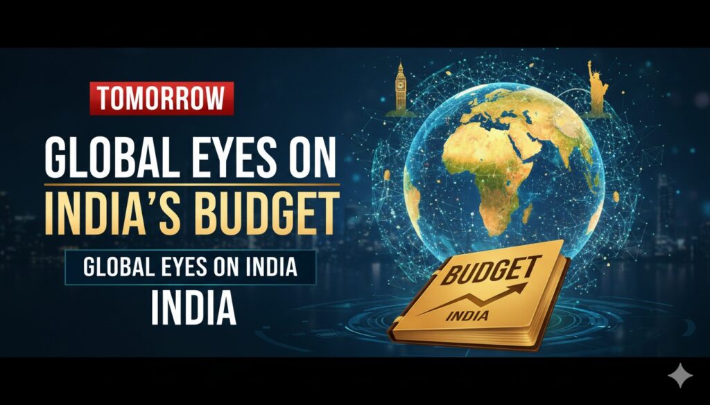 भारत की वित्त मंत्री निर्मला सीतारमण बजट दस्तावेज के साथ संसद में।