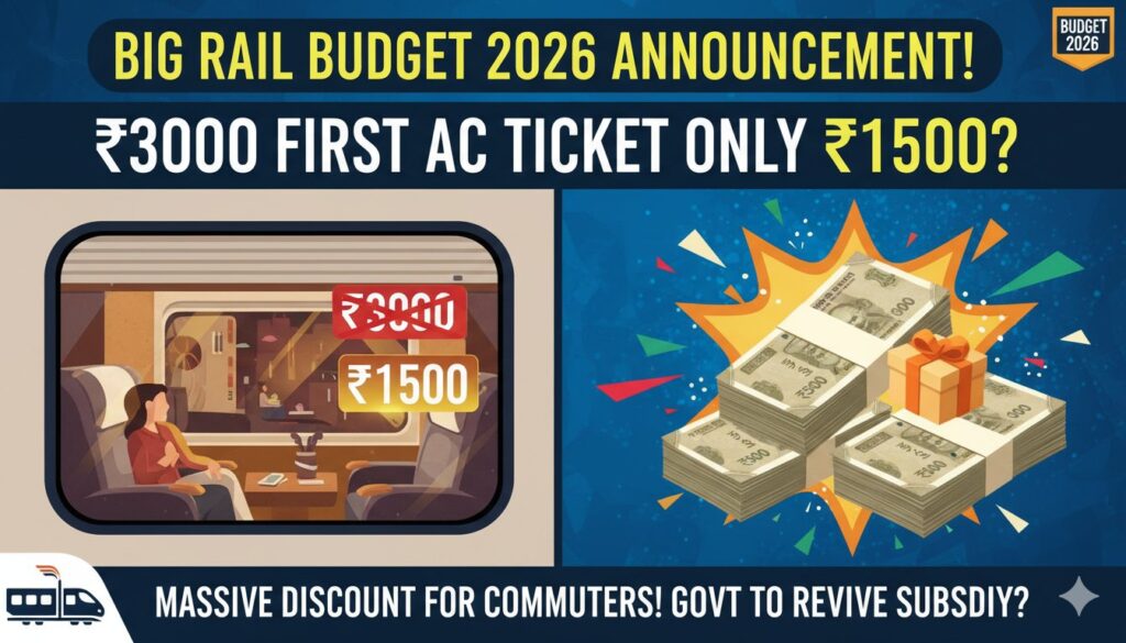 भारतीय रेलवे की 1st AC कोच वाली ट्रेन बजट 2026 की पृष्ठभूमि में।