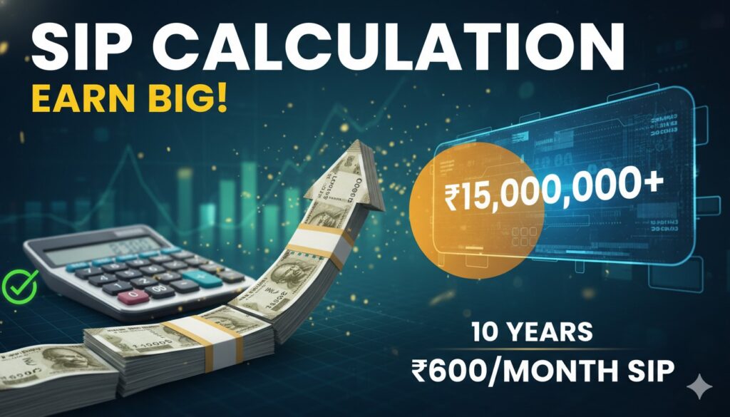 6000 रुपये मासिक SIP कैलकुलेशन दिखाता ग्राफ, 10 साल बाद फंड वैल्यू के साथ
