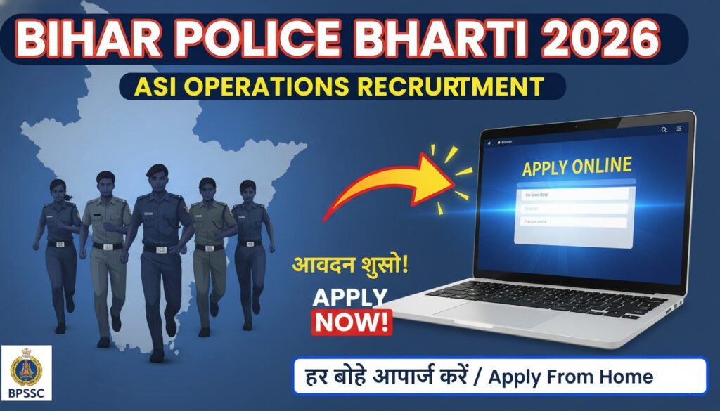 Bihar Police ASI Operation Bharti 2026 online application form screenshot