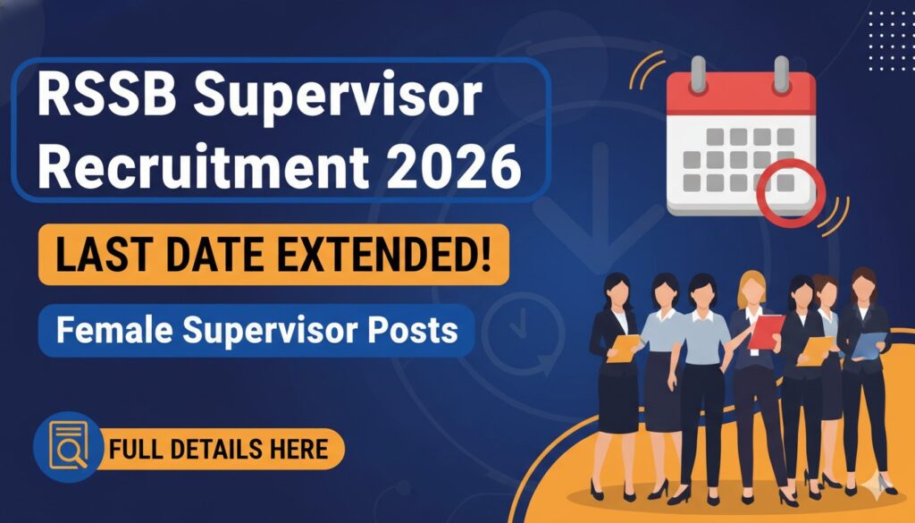 Title for featured image: RSSB महिला सुपरवाइजर भर्ती 2026 – 72 पदों पर आवेदन शुरू