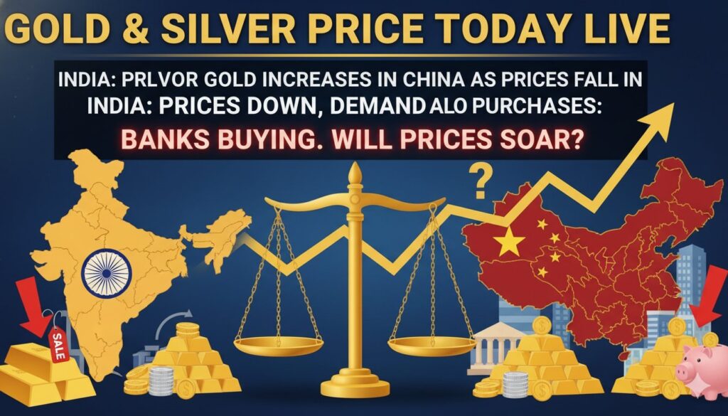 भारत में सोना चांदी की कीमतें आज LIVE अपडेट, चीन में बढ़ती गोल्ड डिमांड और बैंकों की खरीदारी का ग्राफिक