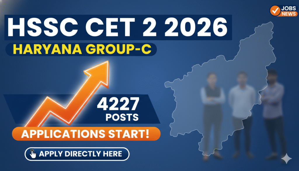 हरियाणा HSSC CET ग्रुप C 2026 भर्ती के लिए 4227 पदों का नोटिफिकेशन, ऑनलाइन आवेदन शुरू