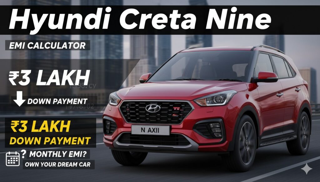 Hyundai Creta N Line बेस वेरिएंट N8 DCT स्पोर्टी SUV लाल एक्सेंट्स और अलॉय व्हील के साथ