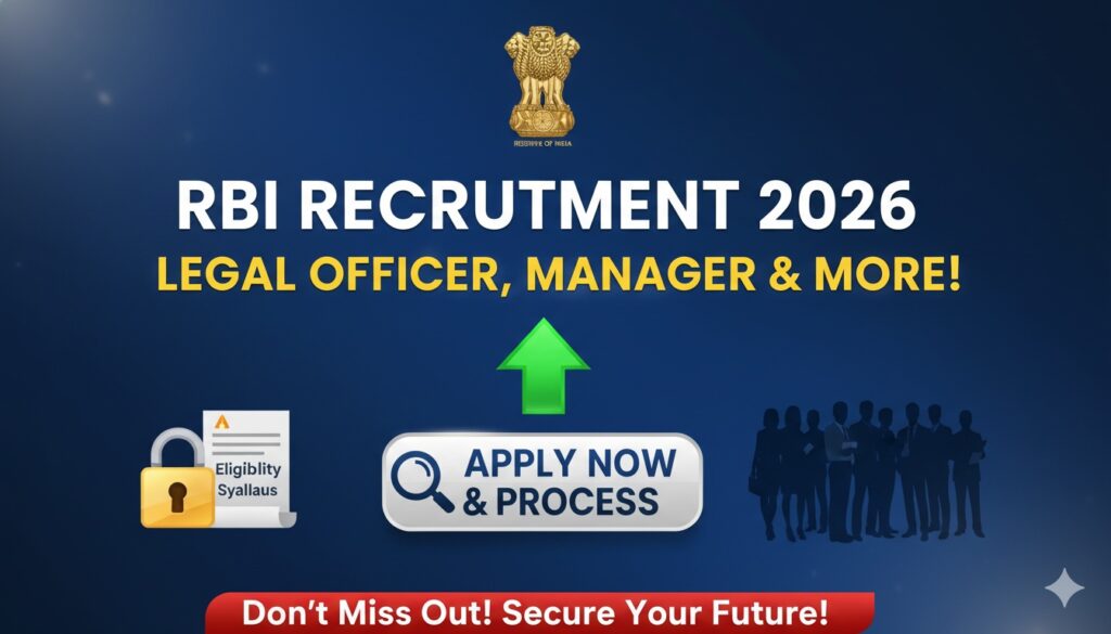 RBI भर्ती 2026 के लिए अधिसूचना और आवेदन फॉर्म दिखाता इमेज