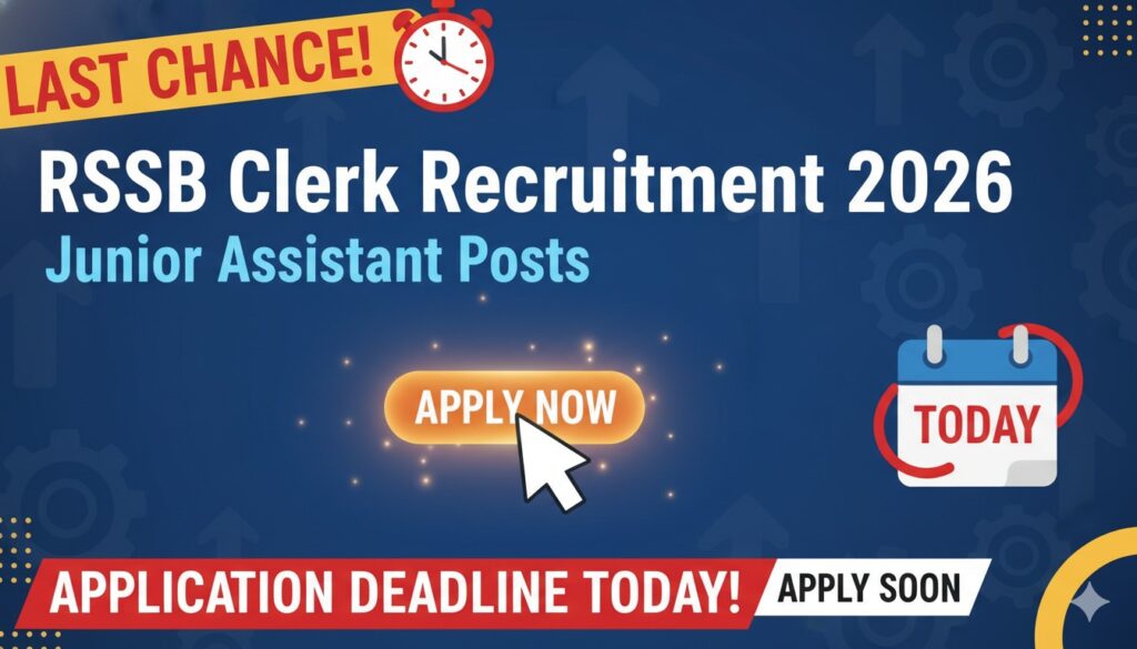 राजस्थान RSSB क्लर्क ग्रेड-II और जूनियर असिस्टेंट भर्ती 2026 के लिए आवेदन की अंतिम तिथि, 10,644 पद