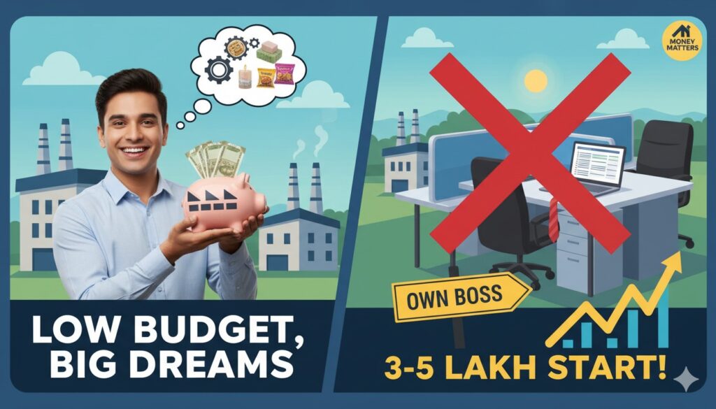 Alt Text for featured image : 3-5 लाख रुपये में शुरू होने वाली छोटी फैक्ट्रियां, मैन्युफैक्चरिंग बिजनेस आइडियाज भारत