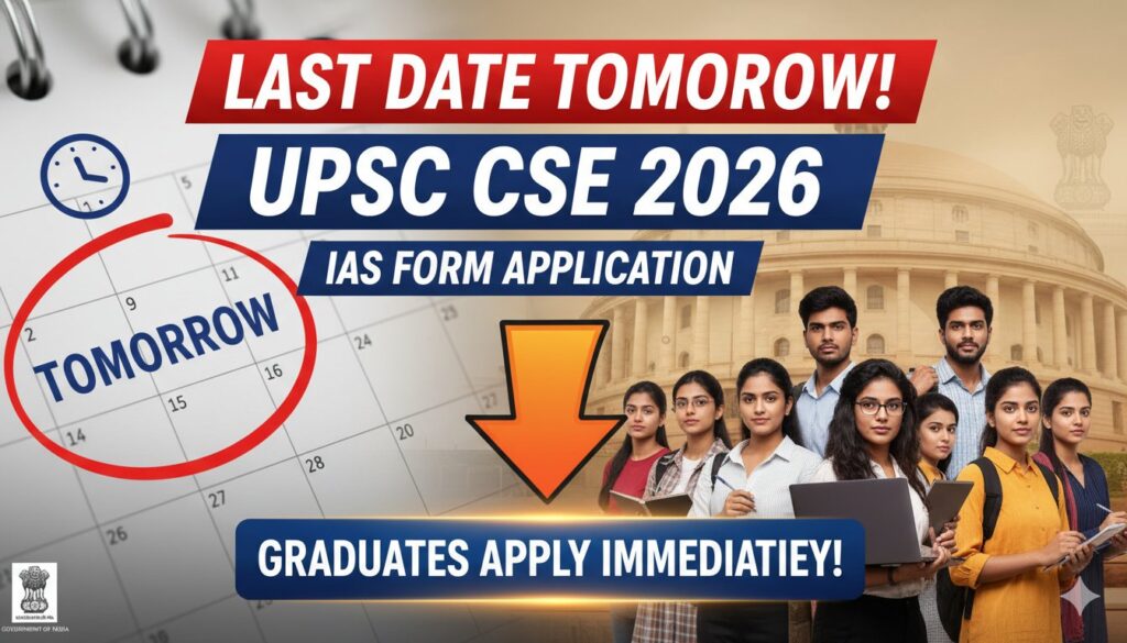 UPSC CSE 2026 आवेदन की अंतिम तिथि, upsconline.nic.in पर फॉर्म भरते युवा
