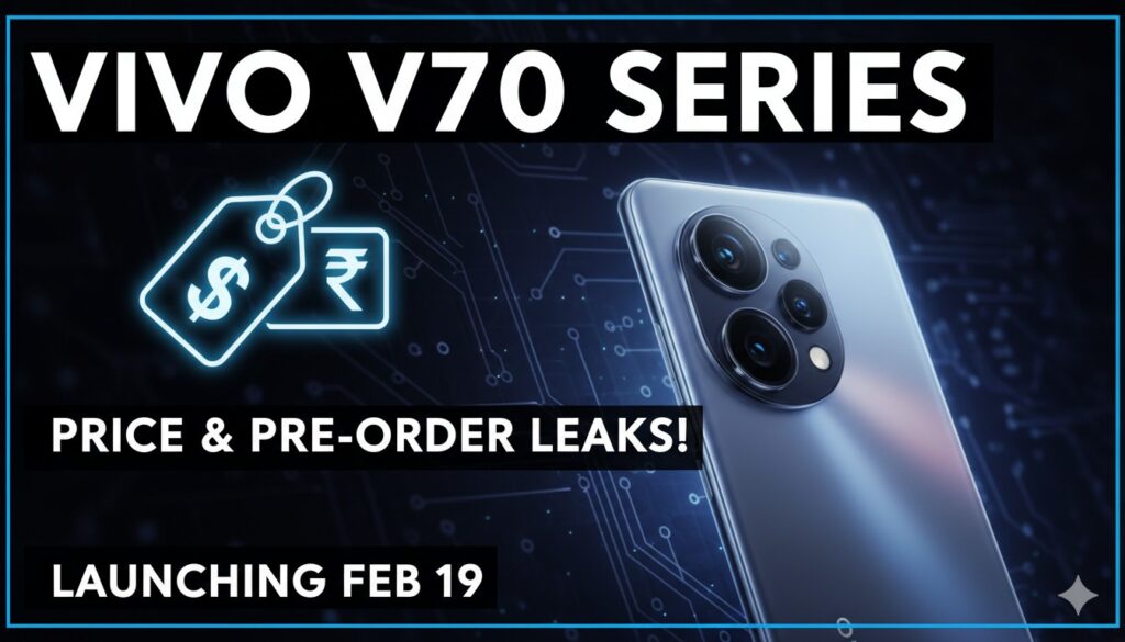 Vivo V70 और V70 Elite स्मार्टफोन का फ्रंट और बैक व्यू, Passion Red कलर में दिखाया गया