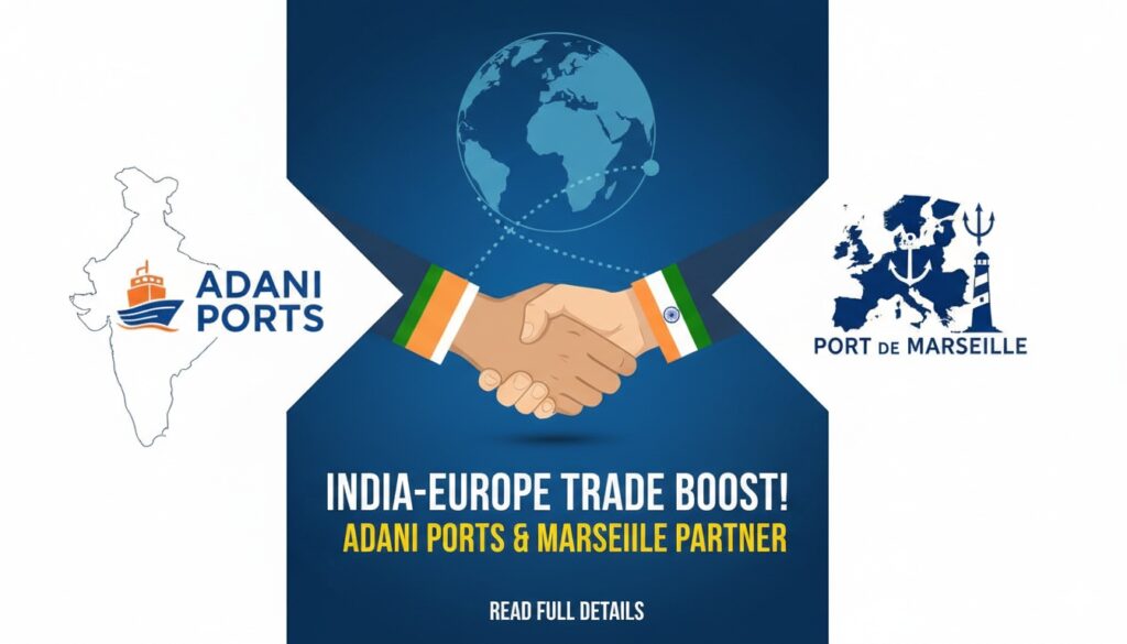 अदाणी पोर्ट्स और पोर्ट ऑफ मार्सिले फॉस के बीच IMEC साझेदारी पर एमओयू हस्ताक्षर, भारत-यूरोप व्यापार बढ़ावा