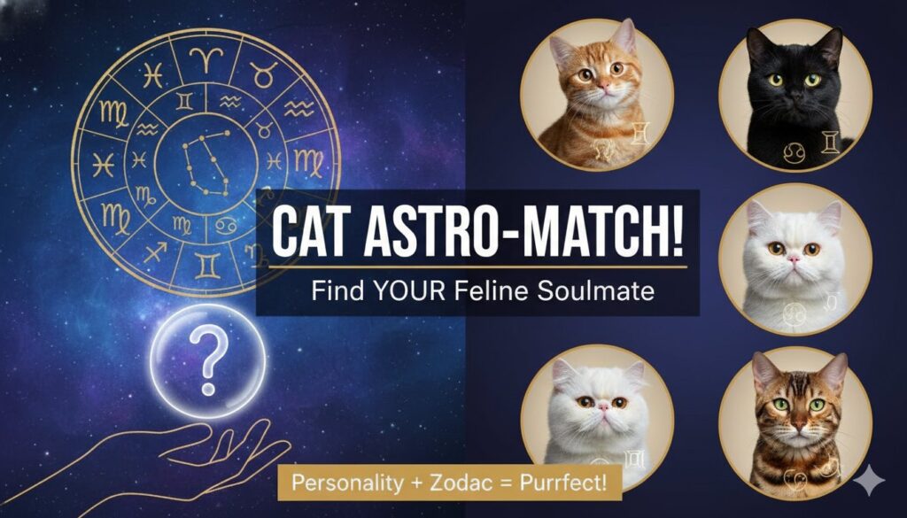 राशि चिन्हों के अनुसार अलग-अलग बिल्लियों की नस्लें दिखाती इमेज, ज्योतिष से मैचिंग कैट्स