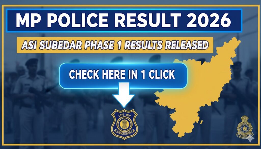 एमपी पुलिस एएसआई और सूबेदार फेज 1 रिजल्ट 2026 जारी, अभ्यर्थी ऑनलाइन चेक कर रहे स्कोरकार्ड