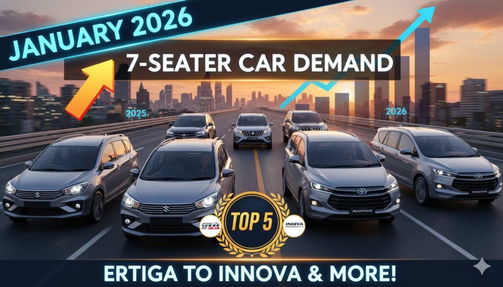 जनवरी 2026 में टॉप 7-सीटर गाड़ियां - Maruti Ertiga और Toyota Innova