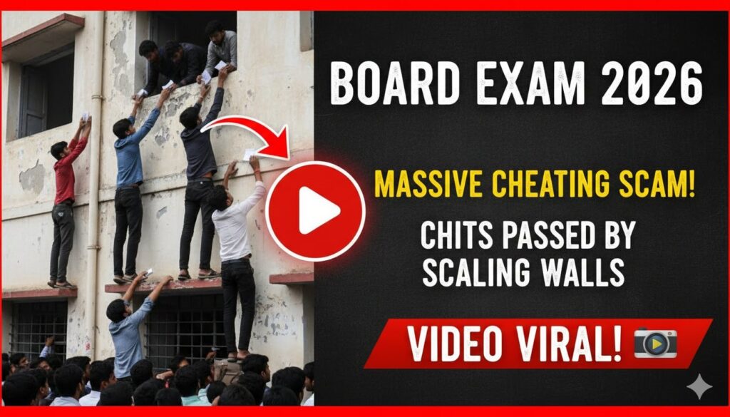 महाराष्ट्र बोर्ड 12वीं परीक्षा में दीवार फांदकर चिट्स पहुंचाते लोग, ड्रोन कैमरे में कैद वायरल वीडियो