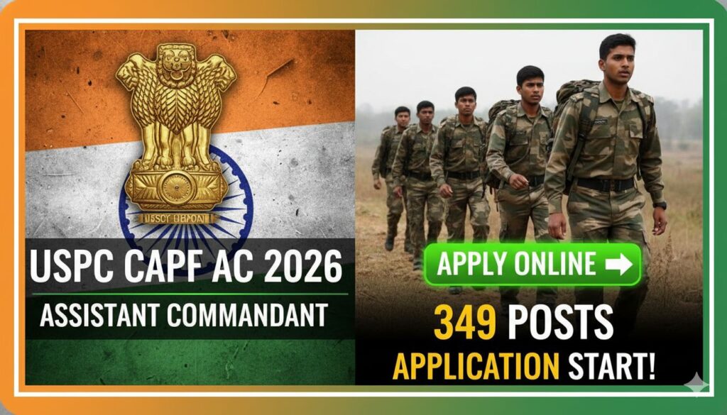 UPSC CAPF AC 2026 भर्ती अधिसूचना, असिस्टेंट कमांडेंट पदों के लिए ऑनलाइन आवेदन