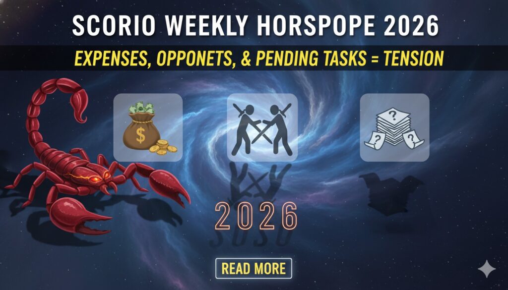 वृश्चिक राशि का साप्ताहिक राशिफल ग्राफिक्स के साथ स्कॉर्पियो चिन्ह