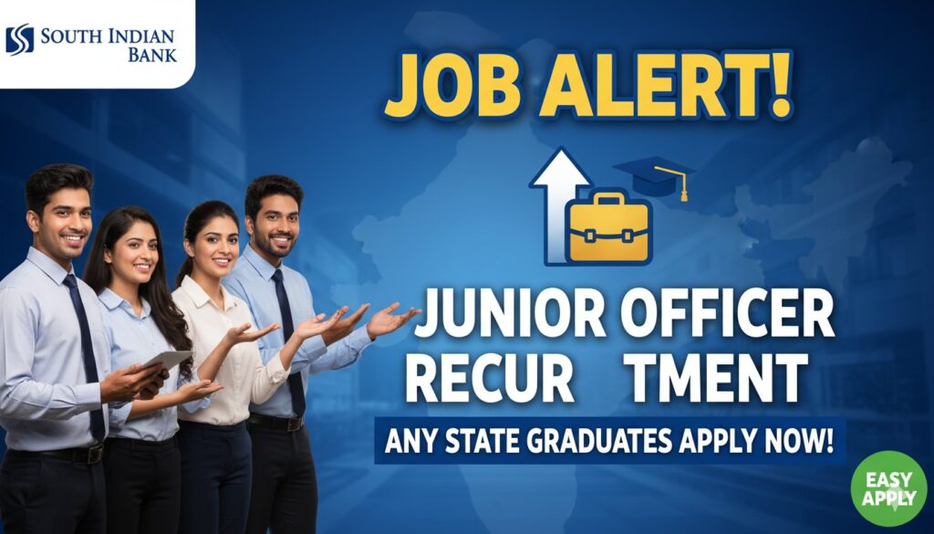 साउथ इंडियन बैंक जूनियर ऑफिसर भर्ती 2026 - ऑनलाइन आवेदन प्रक्रिया और पात्रता