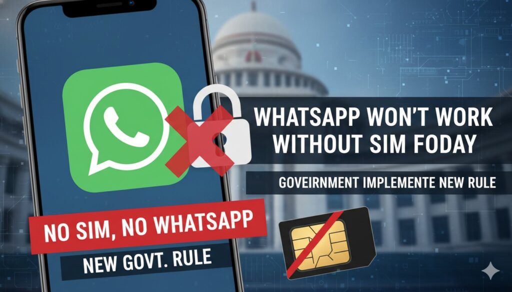 भारत में WhatsApp SIM Binding नियम 2026 - एक्टिव सिम कार्ड के बिना ऐप नहीं चलेगा