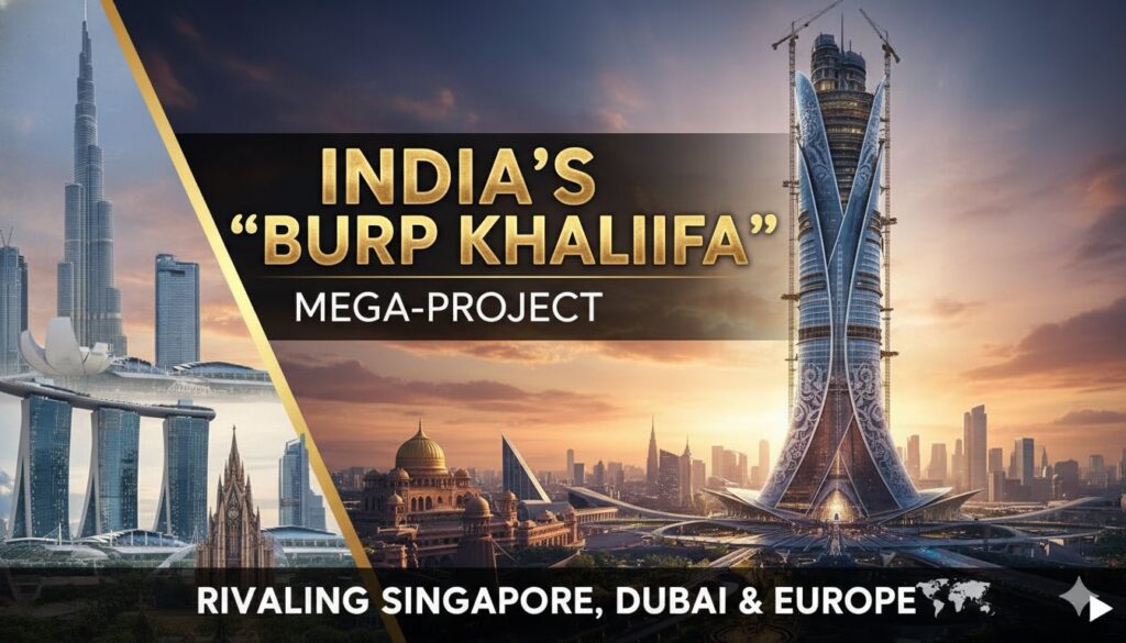 गुरुग्राम में प्रस्तावित भारत की सबसे ऊंची इमारत का आर्टिस्टिक व्यू, ग्लोबल सिटी प्रोजेक्ट का लैंडमार्क टावर